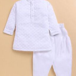 Boys Embroidered Kurta Pyjama Set-image-80