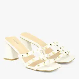 Block Heeled Slip-On Sandals with Stud Accent-image-32