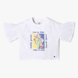 lee cooper Girls Floral Print Relaxed Fit Round-Neck T-Shirt-picture-24