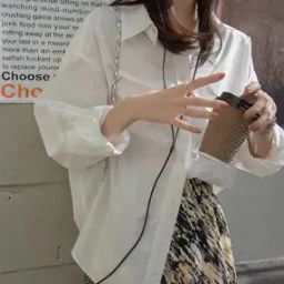 Women Oversized Fit Shirt with Spread Collar-image-66