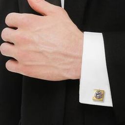 Stone-Studded Square Shaped Cufflinks-image-0