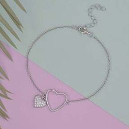 Sterling Silver Stone Studded Link Bracelet-image-12