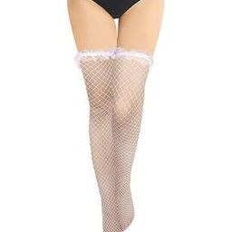 Women Knee-High Fishernet Stockings with Lace Hem-image-62