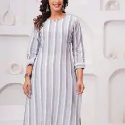 Women Striped No Darts Straight Kurta-image-63