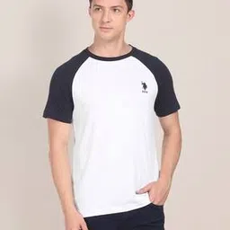 u.s. polo assn. Regular Fit Varsity Colour Block Crew Neck T-Shirt-picture-42