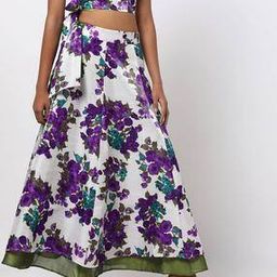 Reversible Floral Print Flared Skirt-10