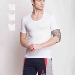 dollar bigboss Pack of 3 Men Solid Egyptian Cotton Vest-picture-37