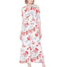 deewa Floral Print Cold-Shoulder Jumpsuit-picture-35