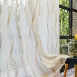 Set of 2 Door Curtains with Tieback and Eyelets-4