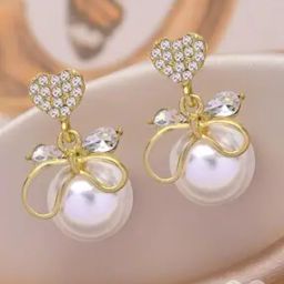 Women Lovebow Bonanza Pearl Drop Earrings-image-56