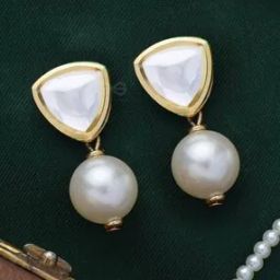Women Adesa Embellished Polki & Kundan Drop Earrings-37