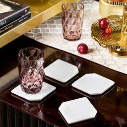 Elegant White Marble Coasters-image-5