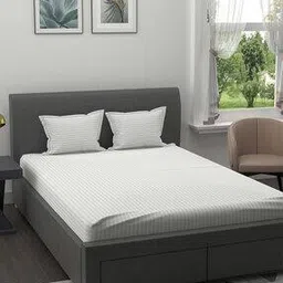 Striped Double Bedsheet with 2 Pillow Covers-image-57