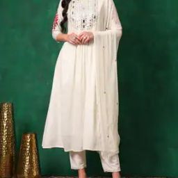 Women Embroidery A-line Kurta Set-image-16