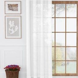 Semi-Sheer Long Door Curtain with Eyelets-image-46