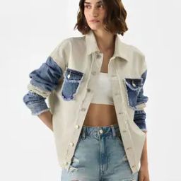 Women Long Colour-block Jacket-11