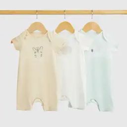Unisex Pack of 3 Printed Cotton Rompers-image-29