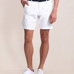 Men Micro Print Slim Fit Flat-Front Shorts-image-28