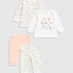 Girls Pack of 2 Essentials Floral Print T-Shirt & Pyjamas Set-image-3