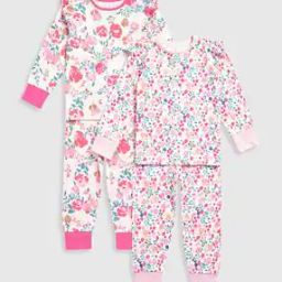 Girls Pack of 2 Floral Print Relaxed Fit Cotton T-Shirts with Joggers-image-15