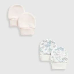 Girls Pack of 2 Pretty Bird Printed Cotton Mittens-image-76