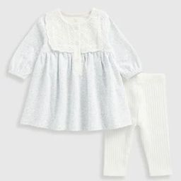 Girls Floral Print A-Line Dress with Leggings-picture-44