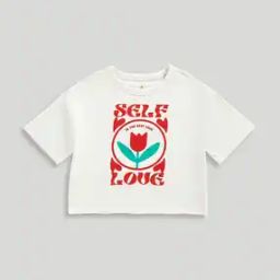 Girls Typographic Print Oversized Cotton Round-Neck T-Shirt-image-13