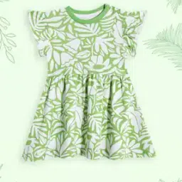 Leaf Print Fit & Flare Dress-image-32
