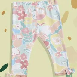 Girls Floral Print Leggings with Elasticated Waist-image-52
