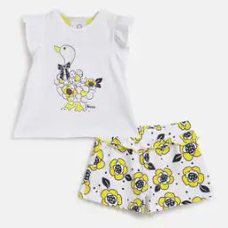 Floral Print Round-Neck Shorts Set-picture-14