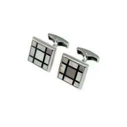 Men Checked Square Shape Cufflinks-image-67