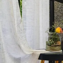 Set of 2 Printed Sheer Window Curtains-100