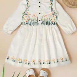 Girls Cotton Fit and Flare Dress -image-14