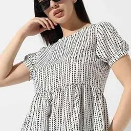 Striped Round-Neck Top-image-4