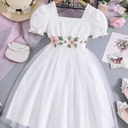 Girls Embroidered Fit & Flare Dress-picture-31