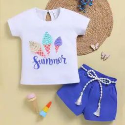 Girls Graphic Shorts With Top-image-90