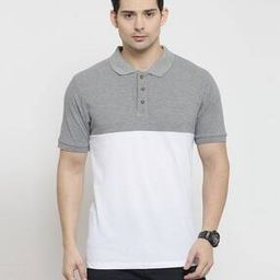 Colourblock Polo T-Shirt with Short Sleeves-image-76