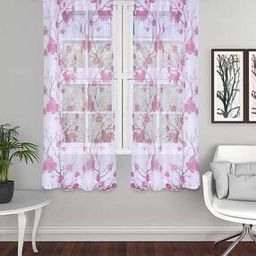 Set of 2 Floral Print Window Curtains-3