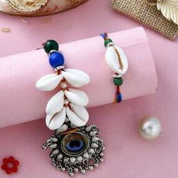 Set of 2 Rakhis with Roli Chawal & Greeting Cards-picture-35