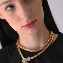 Snake Embodded Short Necklace-image-5