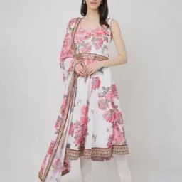 Floral Print Flared Kurta Set with Dupatta-picture-15