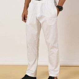 Men Straight Track Pants with Insert Pockets-image-1