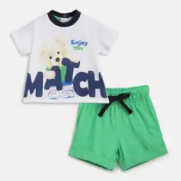 Typographic Print Round-Neck Shorts Set-picture-34