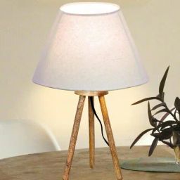 homesake Wooden Tripod Table Lamp with Shade image 1