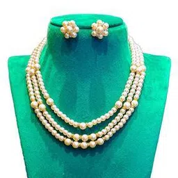 Pearl Necklace & Earrings Set-image-59