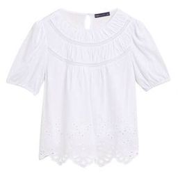 Pure Cotton Broderie Short Sleeve Top-image-40
