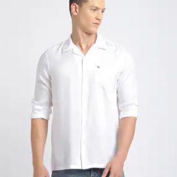 Men Cotton Slim Fit Shirt with Patch Pocket-image-53