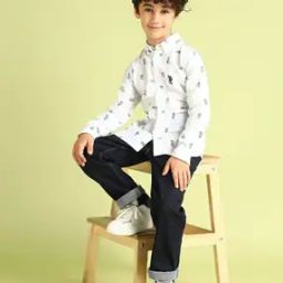 Boys Printed Regular Fit Cotton Shirt-image-92