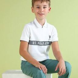 Boys Brand Print Regular Fit Polo T-Shirt-image-95