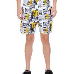 Men Graphic Print Regular Fit Knit Shorts-image-44